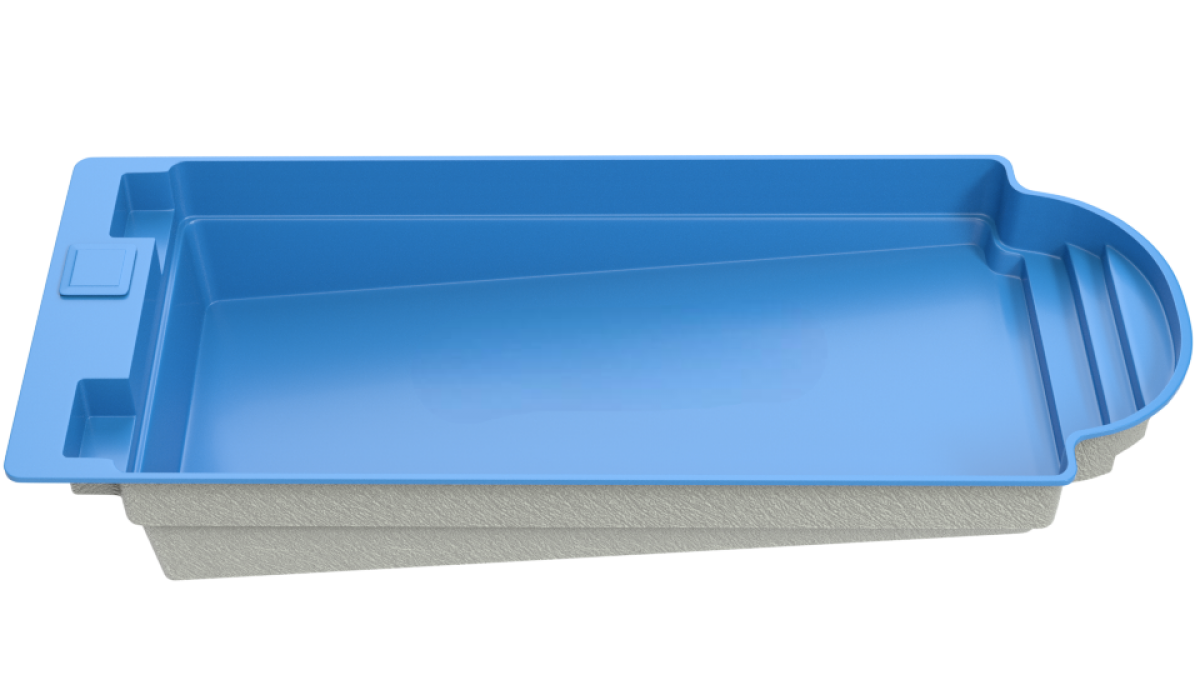 Композитный бассейн "Oceanic" 1070 х 400  см  глубиной 100 х 165 см, прямоугольник морозоустойчивый